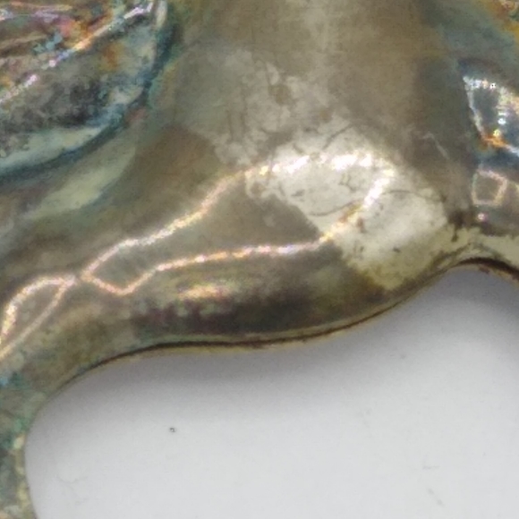 Rocking Horse Silver tone Christmas Tree Ornament Victorian Style Vintage - Picture 9 of 11